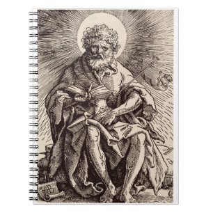 Caderno Espiral São João Batista segurando o Cordeiro
