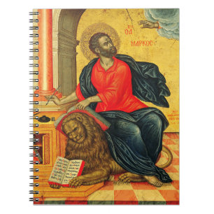 Caderno Espiral São Marcos Evangelista ícone ortodoxo