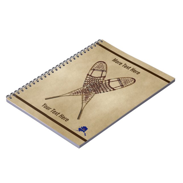 Caderno Espiral Sapatos De Neve Em Papel Antigo (Left Side)