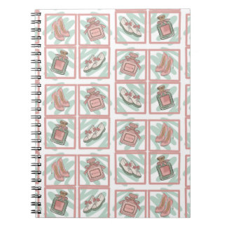 Caderno Espiral Sapatos e Perfume Amantes de Sapatos Cores Pastel