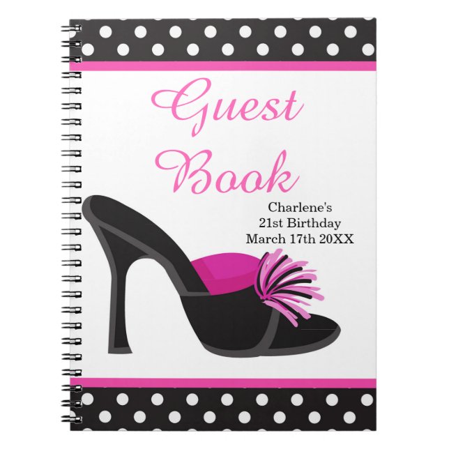 Caderno Espiral Sapatos Pretos com Bolinhas Pretas (Frente)