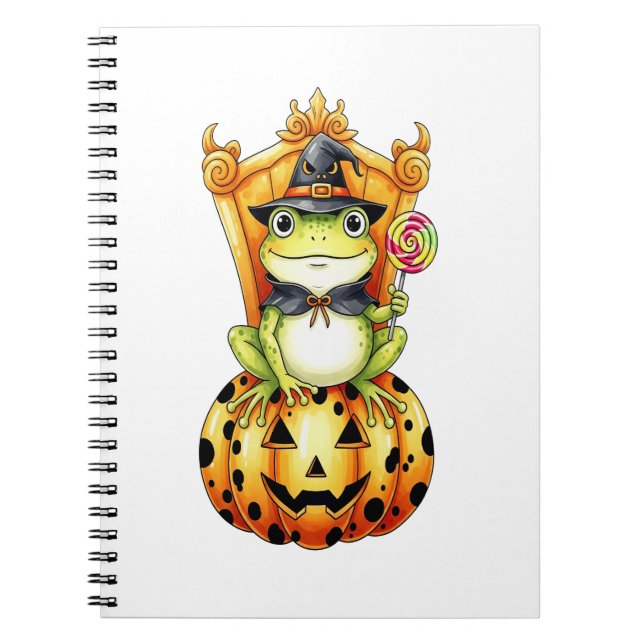 Caderno Espiral Sapo bonitinho de abóbora (Frente)
