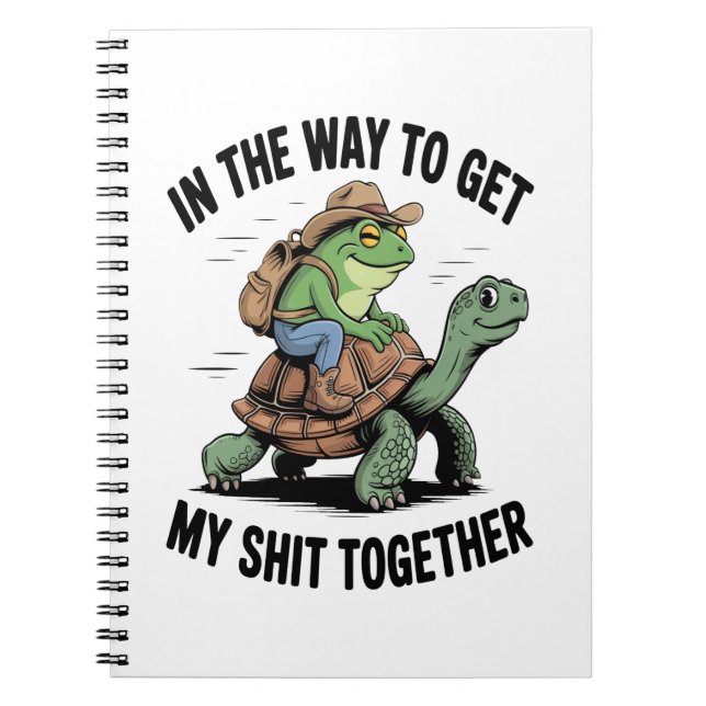 Caderno Espiral Sapo com a tartaruga móvel (Frente)