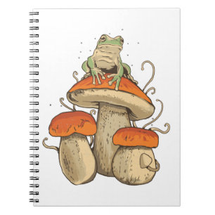 Caderno Espiral Sapo com cogumelos