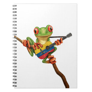 Caderno Espiral Sapo de árvore que joga o branco colombiano da