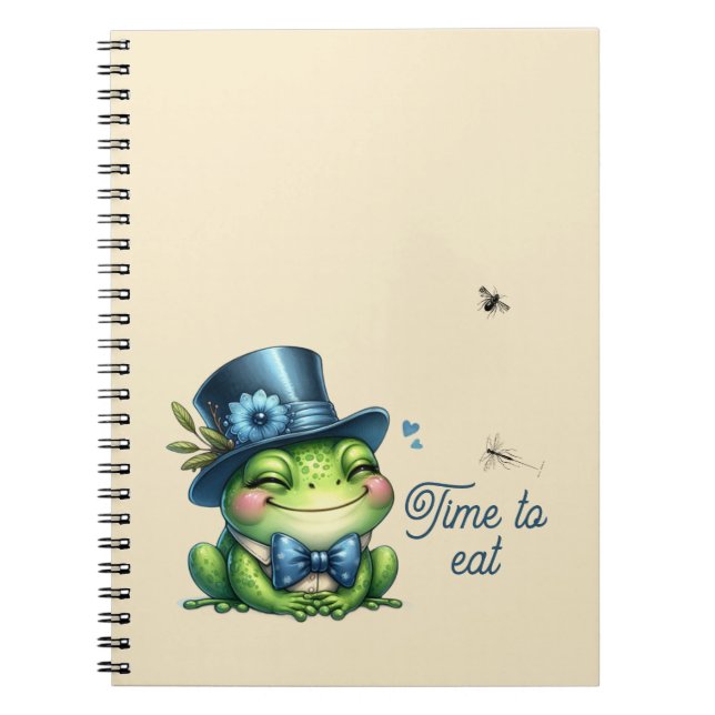 Caderno Espiral Sapo Elegante - Hora de comer (Frente)