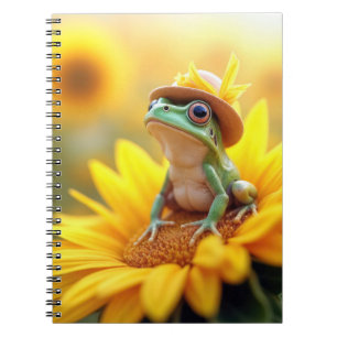 Caderno Espiral Sapo em girassol