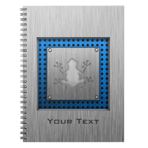 Caderno Espiral Sapo escovado do olhar do metal