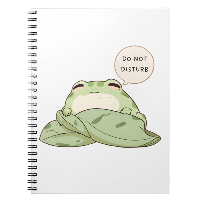 Caderno Espiral Sapo Kawaii de Não Perturbe Dormindo (Frente)