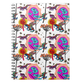 Caderno Espiral Sapos voadores coloridos