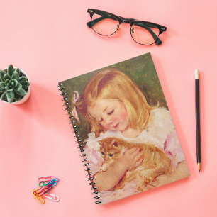 Caderno Espiral Sara segurando um gato Mary Cassatt