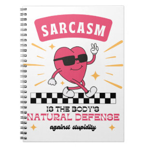 Caderno Espiral sarcasmo retro coração