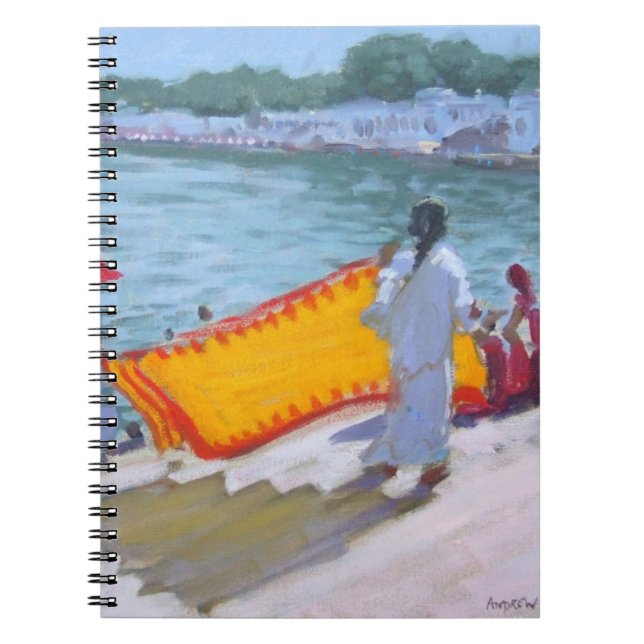 Caderno Espiral Sari de secagem Pushkar (Frente)