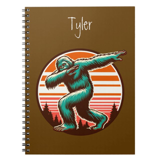 Caderno Espiral Sasquatch Bigfoot Engraçado Personalizado (Frente)