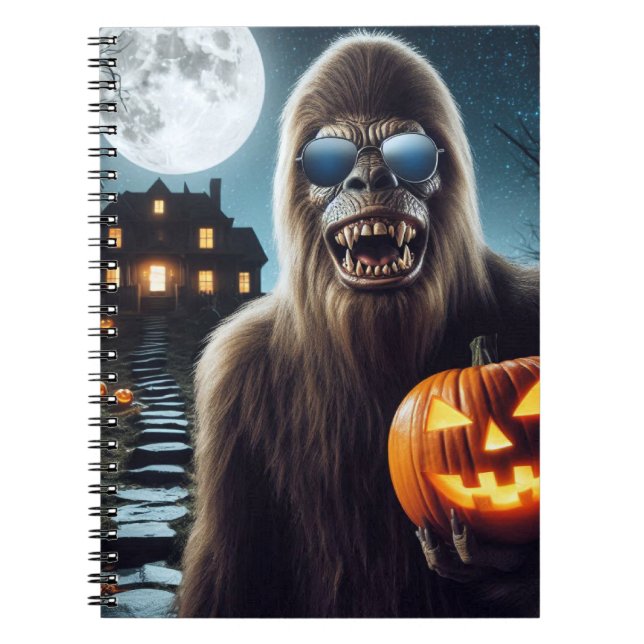 Caderno Espiral Sasquatch no Halloween (Frente)