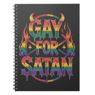 Caderno Espiral Satã de granizo Arco-Íris Baphomet Diabo Goat LGBT