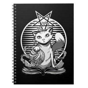 Caderno Espiral Satã Gato Fortune Teller Witchy Gótico Kitten