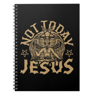 Caderno Espiral Satã Satânica de Baphome Hoje Não Hoje Jesus Tank