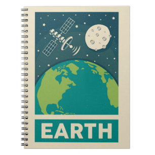 Caderno Espiral Satélite de Galáxia Retroativa da Terra