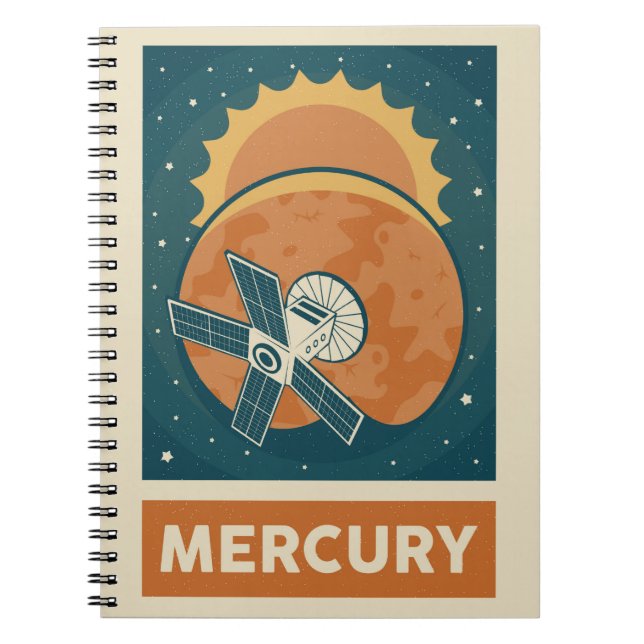 Caderno Espiral Satélite Mercury Retro Galaxy (Frente)