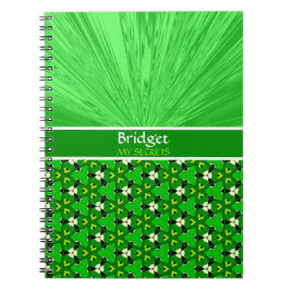 Caderno Espiral Satin Verde e Ivy Meus Segredos Diário Personaliza
