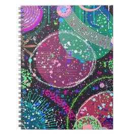 Caderno Espiral Saturn’s Rings: Maximalist Abstract Art 