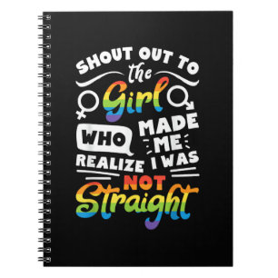 Caderno Espiral Saudação à Garota Orgulho Lésbico Camiseta LGBT G