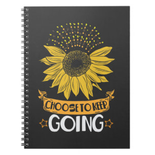 Caderno Espiral Saúde Mental Girassol Escolhe Continuar Indo