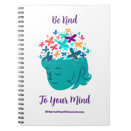 Caderno Espiral Saúde Mental Seja gentil com sua mente Personaliza