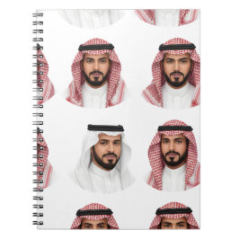 Caderno Espiral Saudi Arabian Men Portrait Pattern