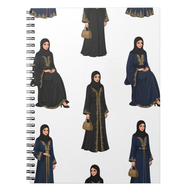 Caderno Espiral Saudi Women in  Abayas (Frente)