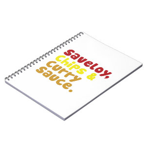 Caderno Espiral Saveloy, Chips e Molho Curry.