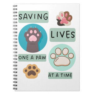 Caderno Espiral Saving Lives One Paw At A Time – Vet Animal Design