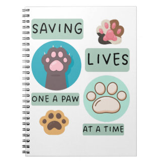 Caderno Espiral Saving Lives One Paw At A Time – Vet Animal Design