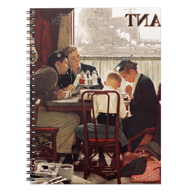 Caderno Espiral Say Grace por Norman Rockwell (Frente)