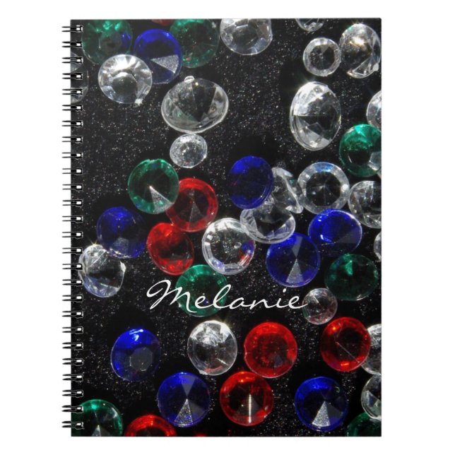Caderno Espiral Scattered Jewels and Gemstones Personalised (Frente)