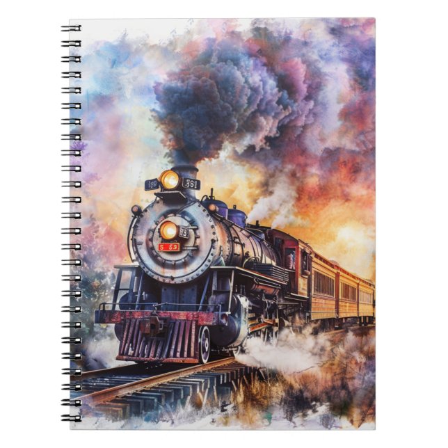 Caderno Espiral Scenic Landscape with Train (Frente)