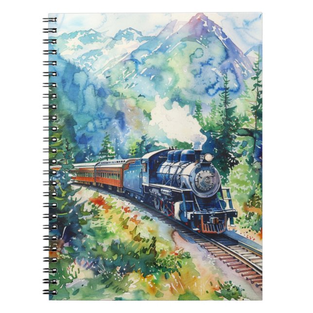 Caderno Espiral Scenic Landscape with Train (Frente)