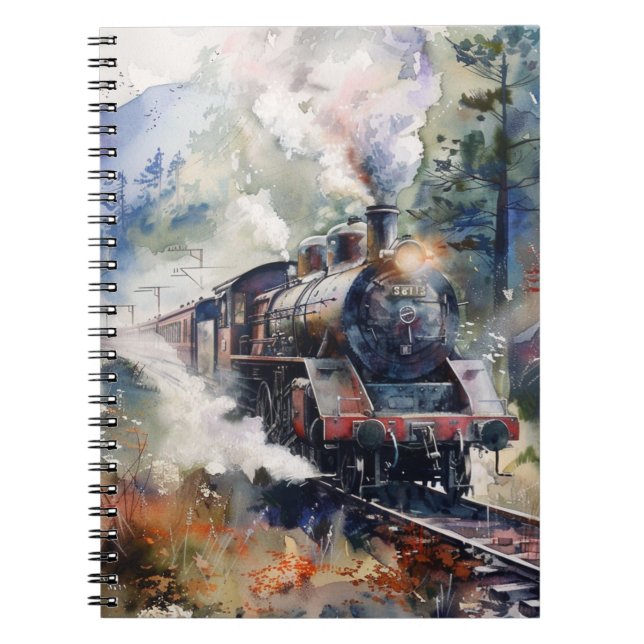Caderno Espiral Scenic Landscape with Train (Frente)