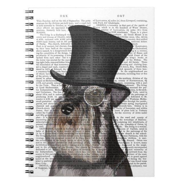 Caderno Espiral Schnauzer, Chapéu Formal e Chapéu (Frente)