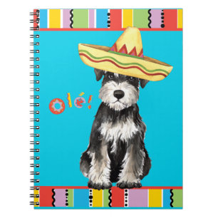 Caderno Espiral Schnauzer diminuto da festa