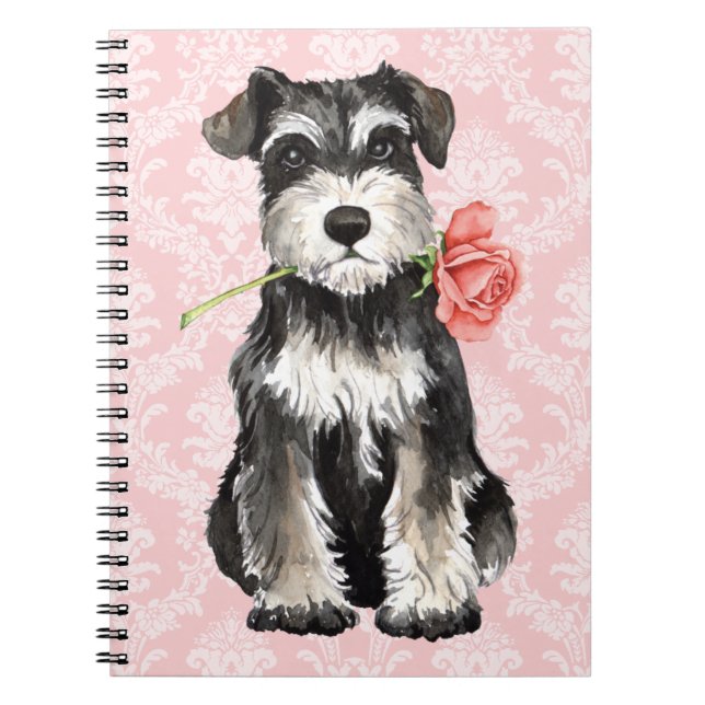 Caderno Espiral Schnauzer do rosa dos namorados mini (Frente)