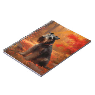 Caderno Espiral Schnauzer: Folhas de outono caem inspiração