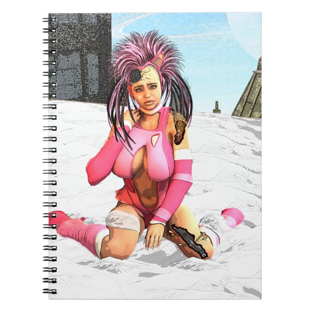 Caderno Espiral Sci Fi Female Cyborg (Frente)