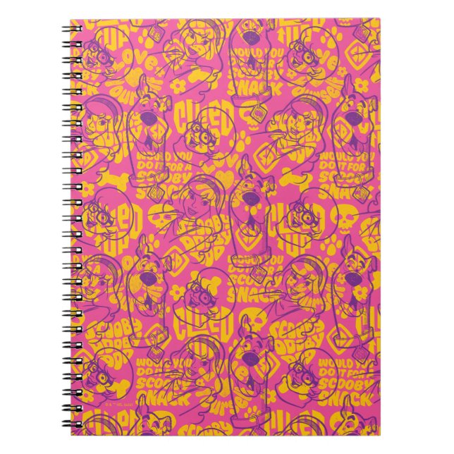Caderno Espiral Scooby-Doo | Padrão de Flor Funky (Frente)