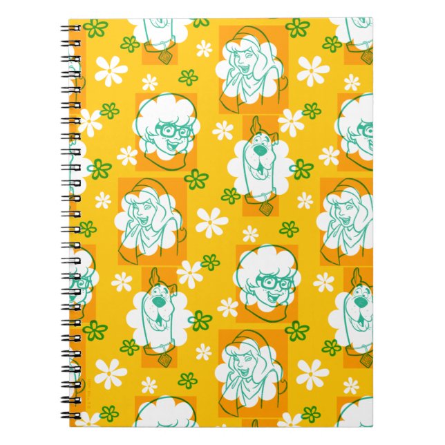 Caderno Espiral Scooby-Doo | Padrão Floral de Caráter (Frente)
