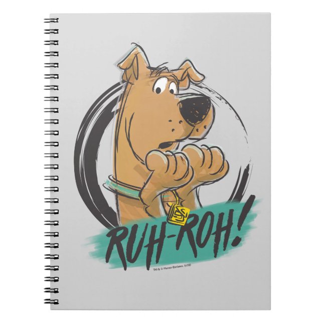 Caderno Espiral Scooby-Doo "Ruh Roh!" Desenho do Marcador (Frente)