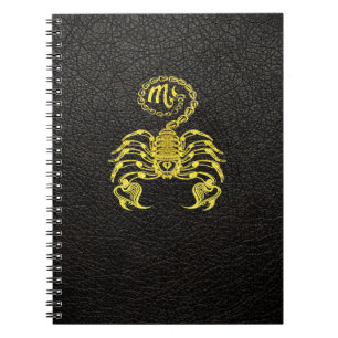 Caderno Espiral Scorpio Dourado no Couro