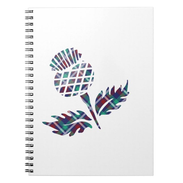 Caderno Espiral Scotland Gifts Scottish Thistle Tartan Xadrez Gift (Frente)