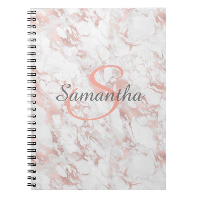 Caderno Espiral Script Bonito de mármore embutido (Frente)